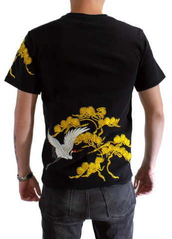 Чорна чоловіча футболка golden sakura m black (28972081 m) No Brand
