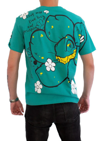 Зеленая мужская футболка wild flower l green (28972259 l) No Brand
