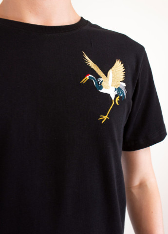 Черная мужская футболка crane m black (28972202 m) No Brand