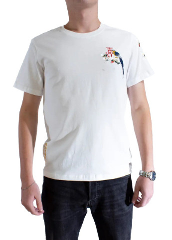 Белая мужская футболка bird song m white (28972065 m) No Brand