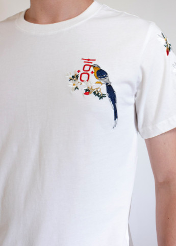 Белая мужская футболка bird song m white (28972065 m) No Brand