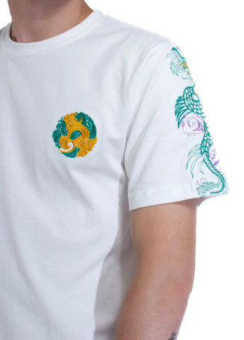 Белая мужская футболка dragon spirit m white (28972074 m) No Brand
