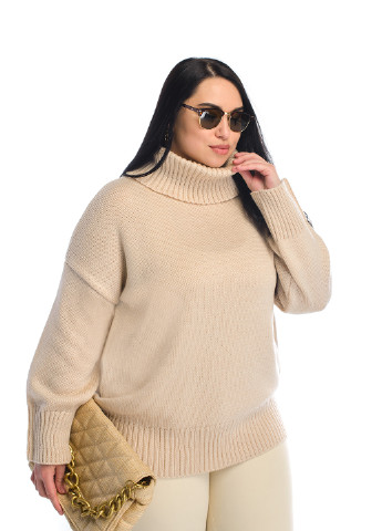 Пудровий вільний жіночий светр SVTR