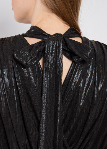 Чёрная черная блуза-боди с объемными рукавами MSGM