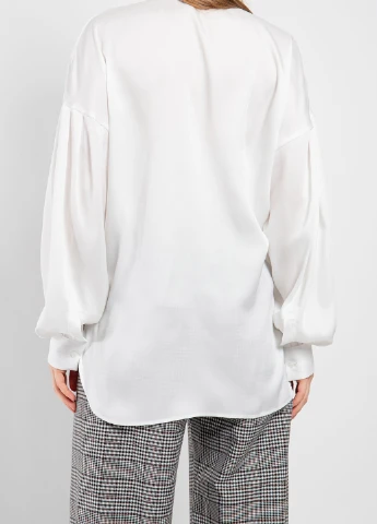 Белая белая удлиненная блуза MSGM