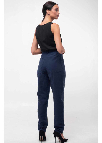 Темно-синие кэжуал демисезонные брюки Ри Мари