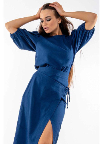 Темно-синяя демисезонная блуза Ри Мари