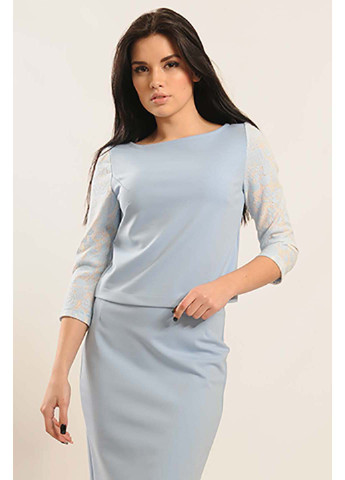 Голубая демисезонная блуза Ри Мари