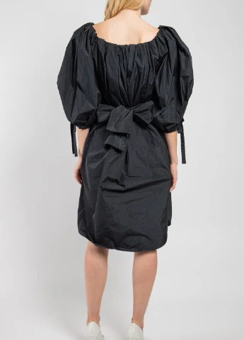 Черное кэжуал черное платье миди MSGM однотонное