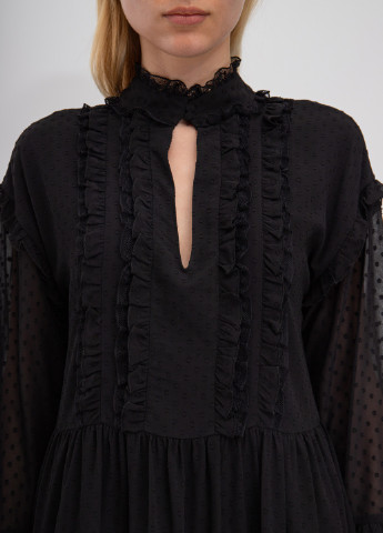Черное кэжуал черное короткое платье Twinset однотонное