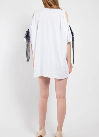 Белое кэжуал белое хлопковое платье MSGM однотонное