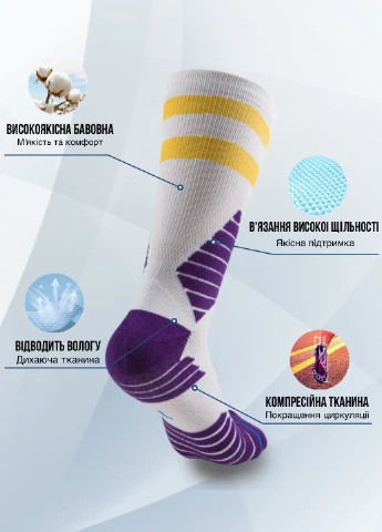 Серые мужские носки компрессионные spi eco compression grey логотипы (256741943)
