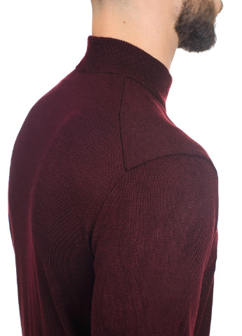 Бордовый мужской свитер с воротником "стойка" SVTR