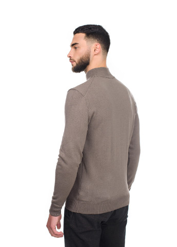Кавовий чоловічий светр з коміром "стійка" SVTR