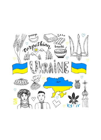 Репродукція на холсті "Ukraine абстракція" 3040 No Brand (256782408)