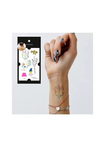 Временные тату набор "Цветной трезубец" Tattooshka (256784919)