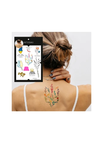 Временные тату набор 9 тату "Сердце Украинца" Tattooshka (256784693)