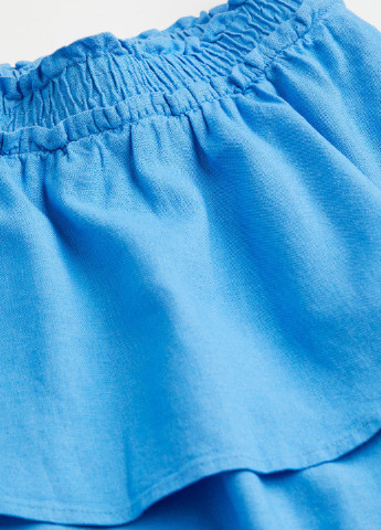 Синяя кэжуал однотонная юбка H&M