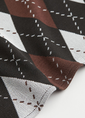 Темно-коричневая кэжуал в клетку юбка H&M