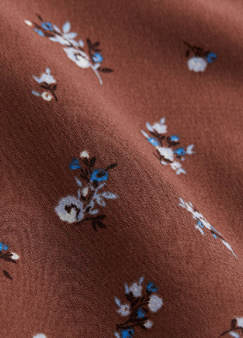 Коричневая кэжуал цветочной расцветки юбка H&M