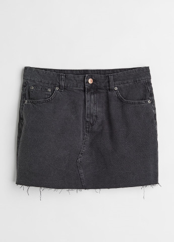 Темно-серая джинсовая однотонная юбка H&M