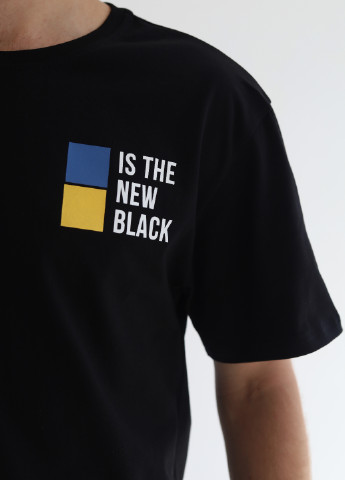 Черная футболка "is the new black" черного цвета Rebellis