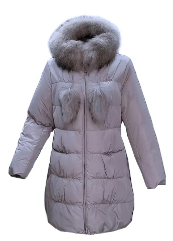 Светло-серый зимний Пуховик Mirage