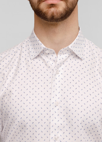 Белая классическая рубашка с цветами NAVI