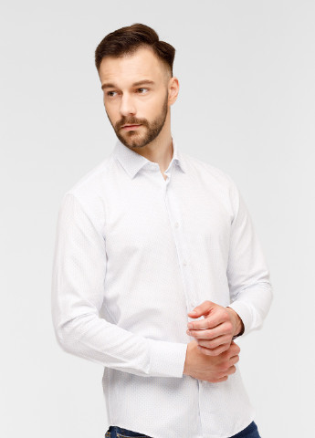 Белая классическая рубашка с цветами NAVI