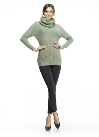 Светло-зеленый демисезонный свитер пуловер Number Nine