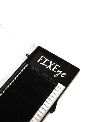 Вії для нарощування 20 ліній MIX чорні, вигин C, товщина 0.10мм, довжина 8(2),9(4)*10(4)*11(5)*12(5) FIXEye HYLON LASH (256901298)