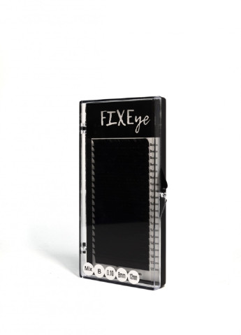 Вії для нарощування 20 ліній MIX чорні, вигин B, товщина 0.10мм, довжина 8(2)*9(4)*10(4)*11(5)*12(5) FIXEye HYLON LASH (256901294)