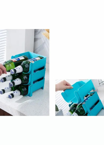 Стелаж для зберігання напоїв в холодильнику Синій No Brand (256917745)