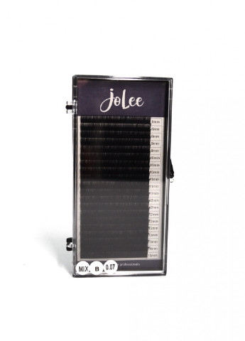 Вії для нарощування SUPER MINK LASH 20 ліній MIX чорні, вигин, товщина 0.07мм, довжина 8-15мм JoLee B (256901267)
