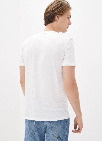 Белая мужская футболка однотонная Роза