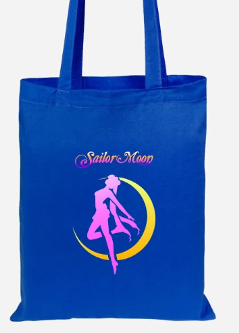 Эко сумка шопер Сейлор Мун (Sailor Moon) (92102-2658-SK) голубая MobiPrint Lite (256923461)