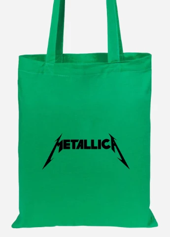 Еко-сумка шоппер Металіка (Metallica) (92102-1965-KG) зелена MobiPrint Lite (256921290)