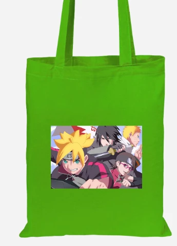 Еко-сумка шоппер Наруто (Naruto) (92102-3106-LM) салатова MobiPrint Lite (256923340)