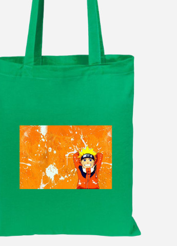 Эко сумка шопер Наруто Узумаки (Naruto Uzumaki) (92102-3114-KG) зеленая MobiPrint Lite (256920955)