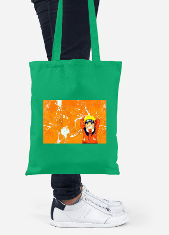 Эко сумка шопер Наруто Узумаки (Naruto Uzumaki) (92102-3114-KG) зеленая MobiPrint Lite (256920955)