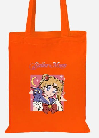Эко сумка шопер Сейлор Мун (Sailor Moon) (92102-2659-OG) оранжевая MobiPrint Lite (256922403)