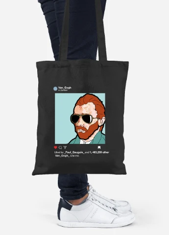 Еко-сумка шоппер Інстаграм Вінсент Ван Гог (Instagram Vincent van Gogh) (92102-2953-BK) чорна MobiPrint Lite (256923692)