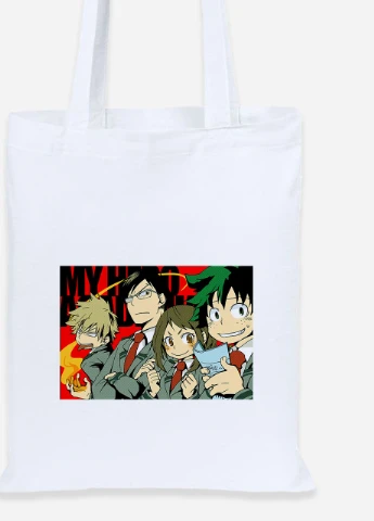 Еко-сумка шоппер Моя геройська академія (My Hero Academia) (92102-3067) біла MobiPrint Lite (256920840)