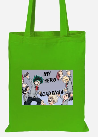 Еко-сумка шоппер Моя геройська академія (My Hero Academia) (92102-3062-LM) салатова MobiPrint Lite (256923067)