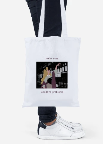 Еко-сумка шоппер Спляча красуня у винному льоху (92102-1432) біла MobiPrint Lite (256920942)