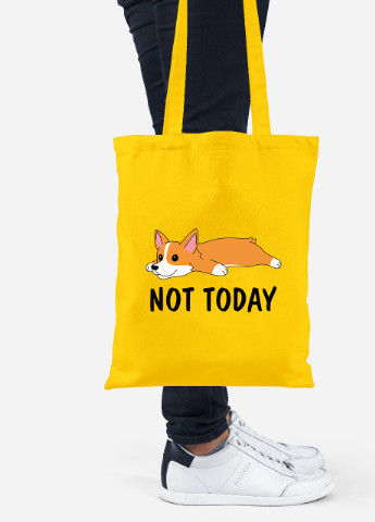 Еко-сумка шоппер Не сьогодні (Not Today) (92102-2019-SY) жовта MobiPrint Lite (256924539)