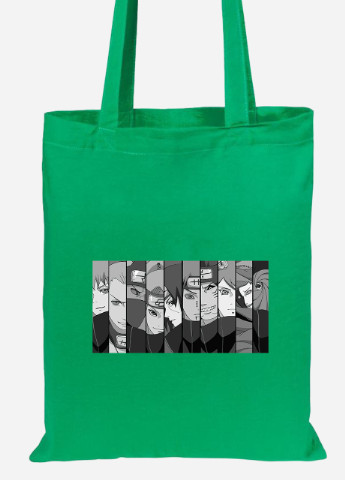 Эко сумка шопер Наруто (Naruto) (92102-3047-KG) зеленая MobiPrint Lite (256920383)