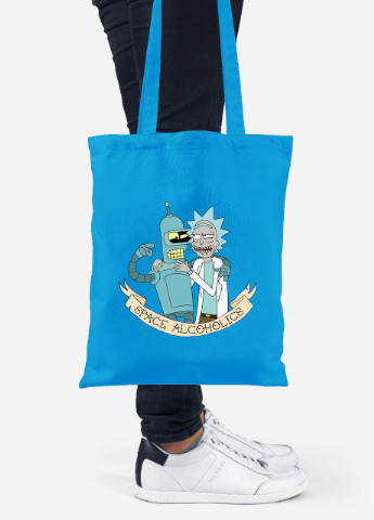 Еко-сумка шоппер Рік Санчез Рік та Морті (Rick Sanchez Rick and Morty) (92102-2943-BL) синя MobiPrint Lite (256921902)