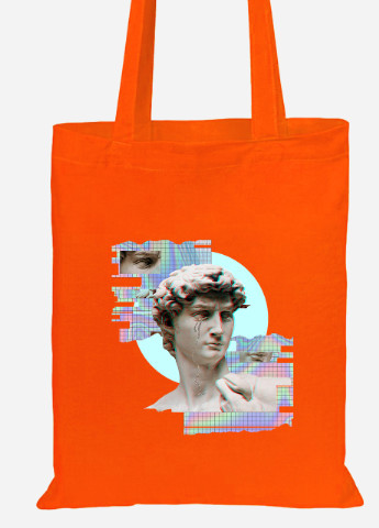 Эко сумка шопер Давил (David Renaissance) (92102-1584-OG) оранжевая MobiPrint lite (256920651)