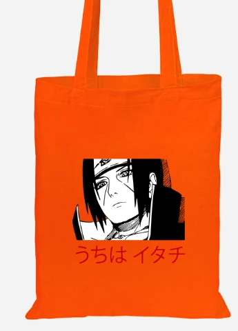 Эко сумка шопер Итачи Учиха (Itachi Uchiha) (92102-3343-OG) оранжевая MobiPrint Lite (256923811)